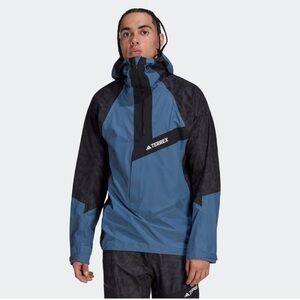 Adidas Men's TERREX Techrock RAIN.RDY Climbing Anorak Black/Wonste Size Medium